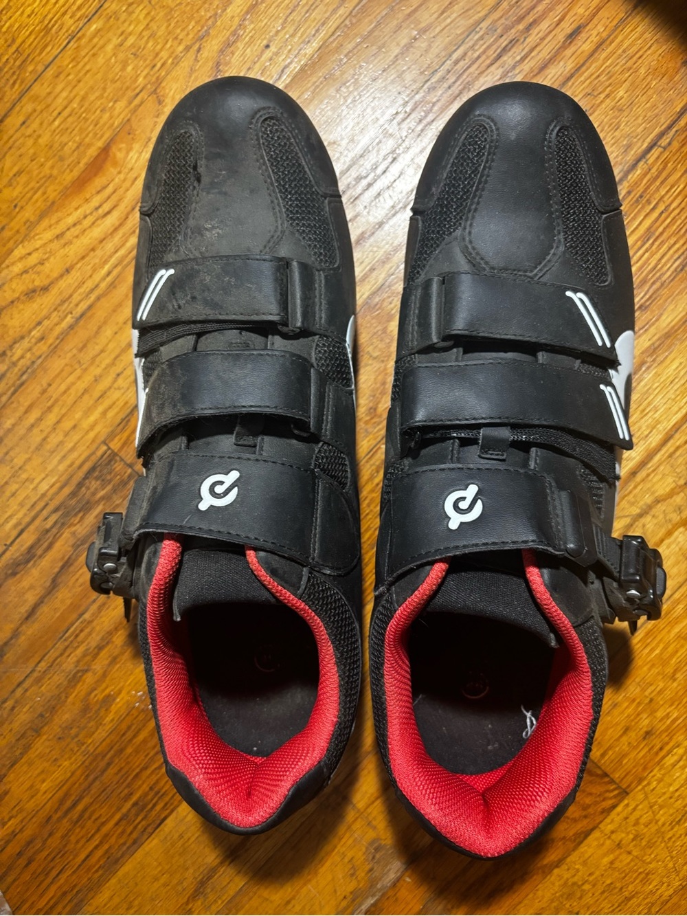 Cycling Shoes - Black with Red Interior - Peloton
